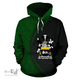 Irish Margetson Coat of Arms Irish Family Crest Hoodie Black Green Circle Style Hoodie