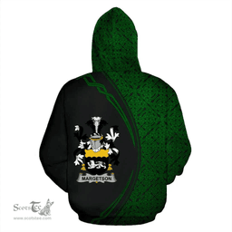 Irish Margetson Coat of Arms Irish Family Crest Hoodie Black Green Circle Style Hoodie