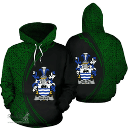 Irish Phillips Coat of Arms Irish Family Crest Hoodie Black Green Circle Style Hoodie