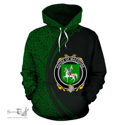 Irish House of MACGUIRE Coat of Arms Irish Family Crest Hoodie Black Green Circle Style Hoodie