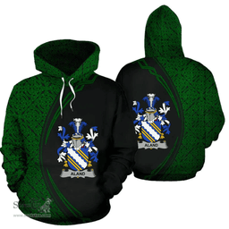 Irish Aland Coat of Arms Irish Family Crest Hoodie Black Green Circle Style Hoodie