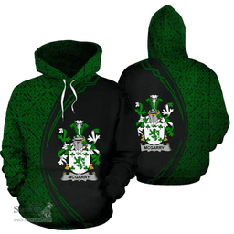 Irish McGarry or Garry Coat of Arms Irish Family Crest Hoodie Black Green Circle Style Hoodie