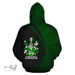 Irish McCafferey or McCaffrey Coat of Arms Irish Family Crest Hoodie Black Green Circle Style Hoodie