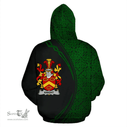 Irish Knight Coat of Arms Irish Family Crest Hoodie Black Green Circle Style Hoodie