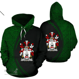 Irish Leary or O'Leary Coat of Arms Irish Family Crest Hoodie Black Green Circle Style Hoodie