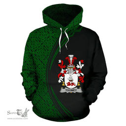 Irish Toomey or O'Twomey Coat of Arms Irish Family Crest Hoodie Black Green Circle Style Hoodie
