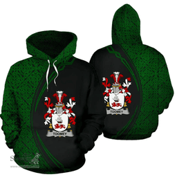 Irish Toomey or O'Twomey Coat of Arms Irish Family Crest Hoodie Black Green Circle Style Hoodie