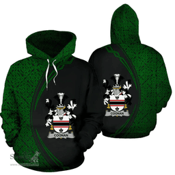 Irish Coonan or O'Conan Coat of Arms Irish Family Crest Hoodie Black Green Circle Style Hoodie