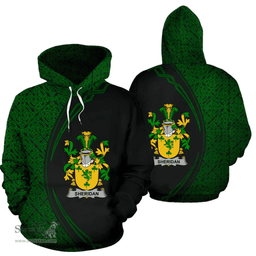 Irish Sheridan Coat of Arms Irish Family Crest Hoodie Black Green Circle Style Hoodie