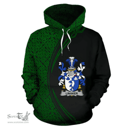 Irish Linaker Coat of Arms Irish Family Crest Hoodie Black Green Circle Style Hoodie