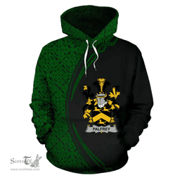 Irish Palfrey Coat of Arms Irish Family Crest Hoodie Black Green Circle Style Hoodie