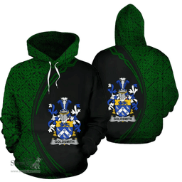 Irish Goldsmith Coat of Arms Irish Family Crest Hoodie Black Green Circle Style Hoodie