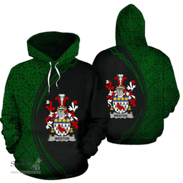 Irish Weston Coat of Arms Irish Family Crest Hoodie Black Green Circle Style Hoodie