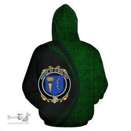 Irish House of O'MOLONY Coat of Arms Irish Family Crest Hoodie Black Green Circle Style Hoodie