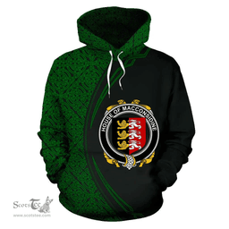 Irish House of MACCONSIDINE Coat of Arms Irish Family Crest Hoodie Black Green Circle Style Hoodie