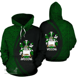 Irish Lennon or O'Lennon Coat of Arms Irish Family Crest Hoodie Black Green Circle Style Hoodie