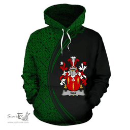 Irish Way Coat of Arms Irish Family Crest Hoodie Black Green Circle Style Hoodie