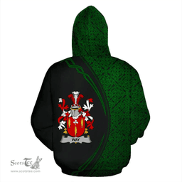 Irish Way Coat of Arms Irish Family Crest Hoodie Black Green Circle Style Hoodie