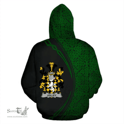 Irish Jolley or Jolly Coat of Arms Irish Family Crest Hoodie Black Green Circle Style Hoodie