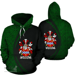 Irish Stewart Coat of Arms Irish Family Crest Hoodie Black Green Circle Style Hoodie