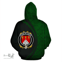 Irish House of FAGAN Coat of Arms Irish Family Crest Hoodie Black Green Circle Style Hoodie
