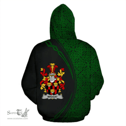Irish Wiggat Coat of Arms Irish Family Crest Hoodie Black Green Circle Style Hoodie