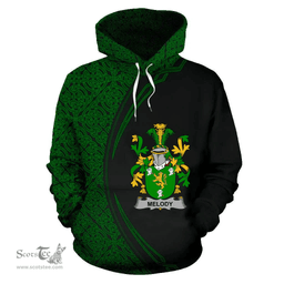 Irish Melody or O'Moledy Coat of Arms Irish Family Crest Hoodie Black Green Circle Style Hoodie