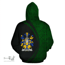 Irish Wethill Coat of Arms Irish Family Crest Hoodie Black Green Circle Style Hoodie