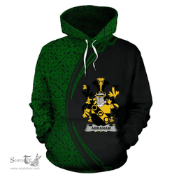 Irish Abraham Coat of Arms Irish Family Crest Hoodie Black Green Circle Style Hoodie
