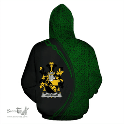 Irish Abraham Coat of Arms Irish Family Crest Hoodie Black Green Circle Style Hoodie