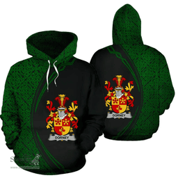 Irish Dorney or O'Dorney Coat of Arms Irish Family Crest Hoodie Black Green Circle Style Hoodie