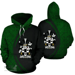 Irish Orpie Coat of Arms Irish Family Crest Hoodie Black Green Circle Style Hoodie