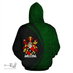 Irish Ivers Coat of Arms Irish Family Crest Hoodie Black Green Circle Style Hoodie