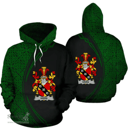 Irish Ivers Coat of Arms Irish Family Crest Hoodie Black Green Circle Style Hoodie