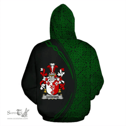 Irish Goodwin Coat of Arms Irish Family Crest Hoodie Black Green Circle Style Hoodie