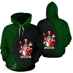 Irish Goodwin Coat of Arms Irish Family Crest Hoodie Black Green Circle Style Hoodie