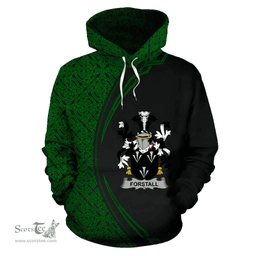 Irish Forstall Coat of Arms Irish Family Crest Hoodie Black Green Circle Style Hoodie