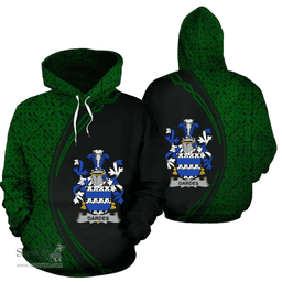Irish Dardes or Dardis Coat of Arms Irish Family Crest Hoodie Black Green Circle Style Hoodie