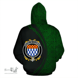 Irish House of FLEMING Coat of Arms Irish Family Crest Hoodie Black Green Circle Style Hoodie
