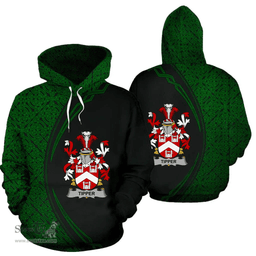 Irish Tipper Coat of Arms Irish Family Crest Hoodie Black Green Circle Style Hoodie