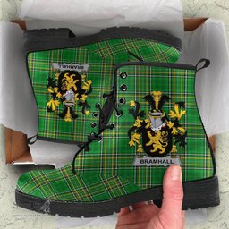Bramhall Coat of Arms Family Crest Ireland Leather Boots Irish National Tartan Irish County Boots