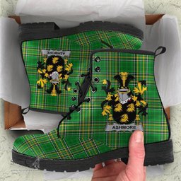 Ashmore Coat of Arms Family Crest Ireland Leather Boots Irish National Tartan Irish County Boots