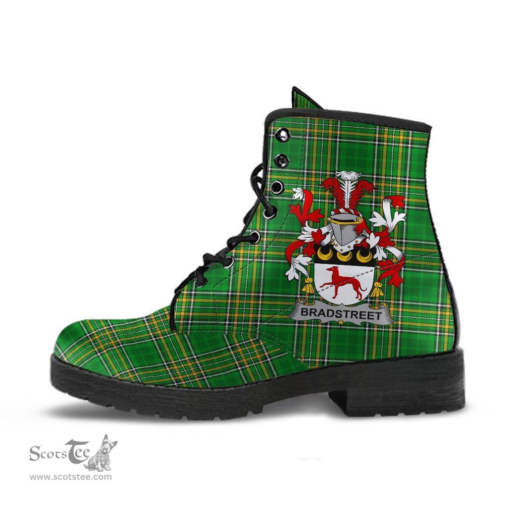 Bradstreet Coat of Arms Family Crest Ireland Leather Boots Irish National Tartan Irish County Boots