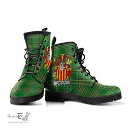 Bindon Coat of Arms Family Crest Ireland Leather Boots Irish National Tartan Irish County Boots
