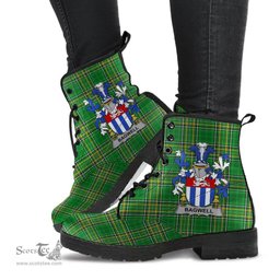 Bagwell Coat of Arms Family Crest Ireland Leather Boots Irish National Tartan Irish County Boots