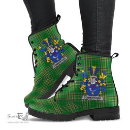 Comerford Coat of Arms Family Crest Ireland Leather Boots Irish National Tartan Irish County Boots