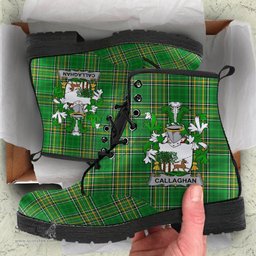 Callaghan or O'Callaghan Coat of Arms Family Crest Ireland Leather Boots Irish National Tartan Irish County Boots