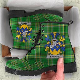 Cramer Coat of Arms Family Crest Ireland Leather Boots Irish National Tartan Irish County Boots