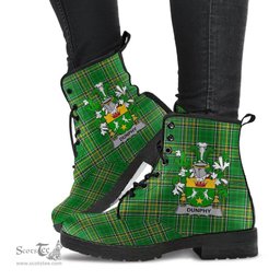 Dunphy (Middle Temple - Burke's) Coat of Arms Family Crest Ireland Leather Boots Irish National Tartan Irish County Boots