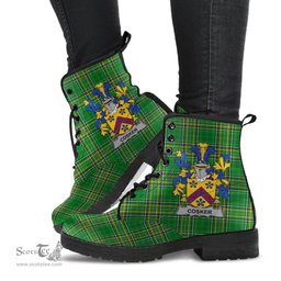 Cosker or McCosker Coat of Arms Family Crest Ireland Leather Boots Irish National Tartan Irish County Boots